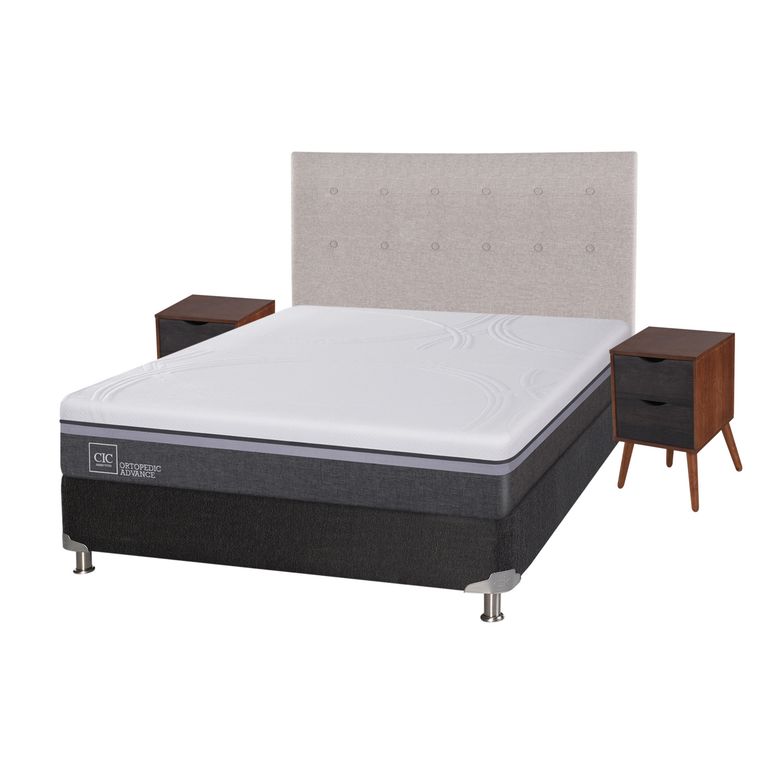 Box Spring Ortopedic Advance B5 Black 2 Plazas