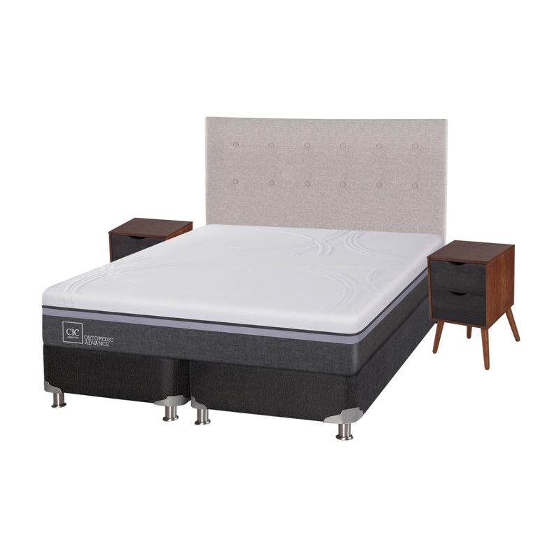 Box Springs Ortopedic Advance B5 Black 2 Plazas Base Dividida