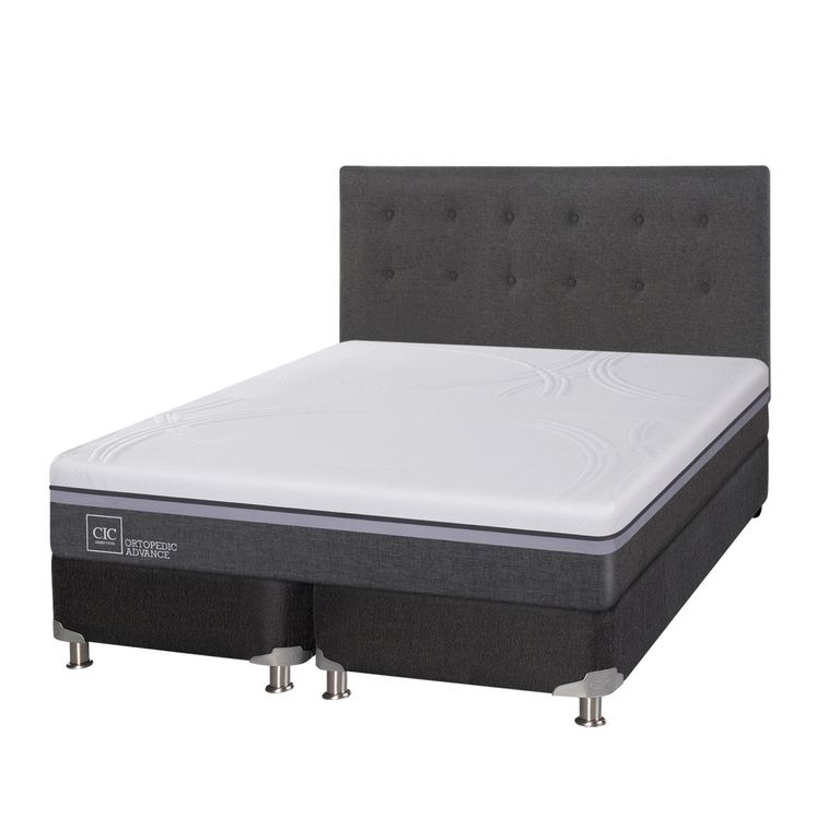 CIC Box Spring Ortopedic Advance 2 Plazas BD 150 x 200 cm + Respaldo Eufrates