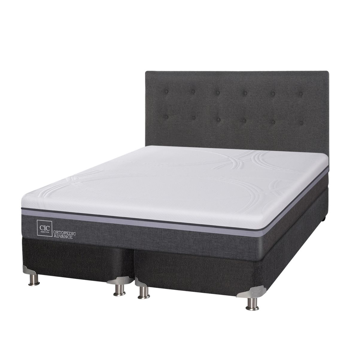 CIC - Box Spring Ortopedic Advance 2 Plazas BD 150 x 200 cm + Respaldo Eufrates Cic