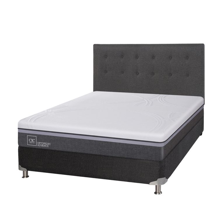 CIC Box Spring Ortop Adva21 2 Plazas + Respaldo