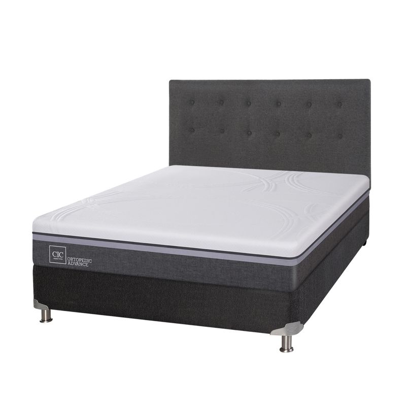 CIC - Box Spring Ortop Adva21 2 Plazas + Respaldo CIC