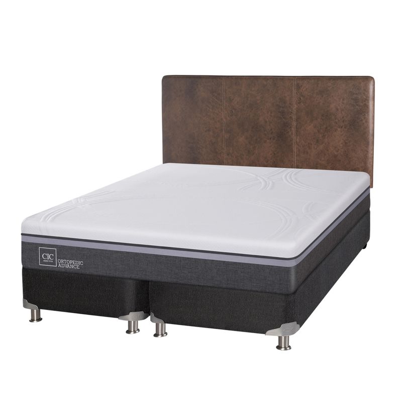 CIC - Box Spring Ortop Adva28 2 Plazas + Respaldo CIC