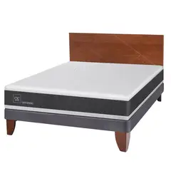 CIC - Cama Europea Ortopedic 2 Plazas Base Normal 150X200 Cm + Respaldo Villarrica