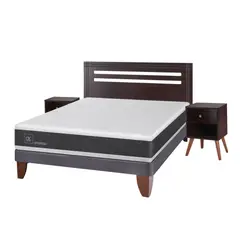 CIC - Cama Europea New Ortopedic 2 Plazas Base Normal + Muebles New Múnich