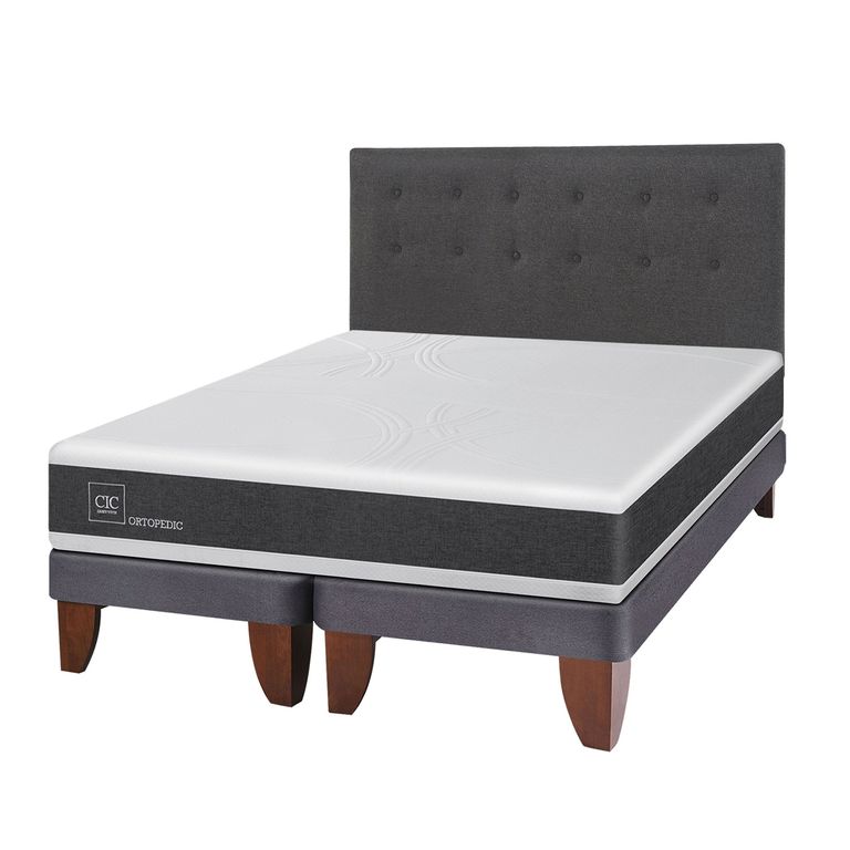 Cama Europea Ortopedic 2 Plazas x 2.00mt Base Dividida + Respaldo