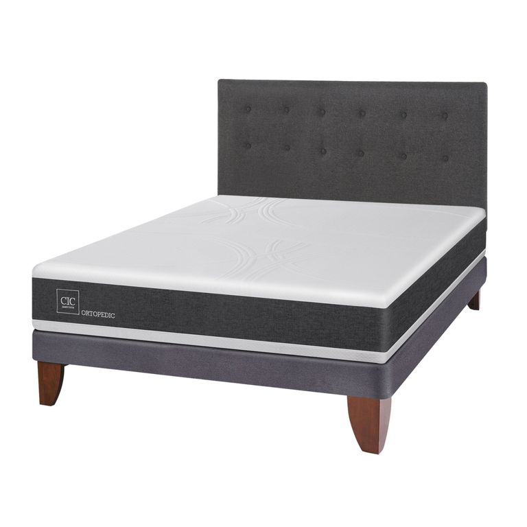 CIC Cama Europea Ortopedic 2 Plazas Base Normal 150X200 Cm + Respaldo Eufrates