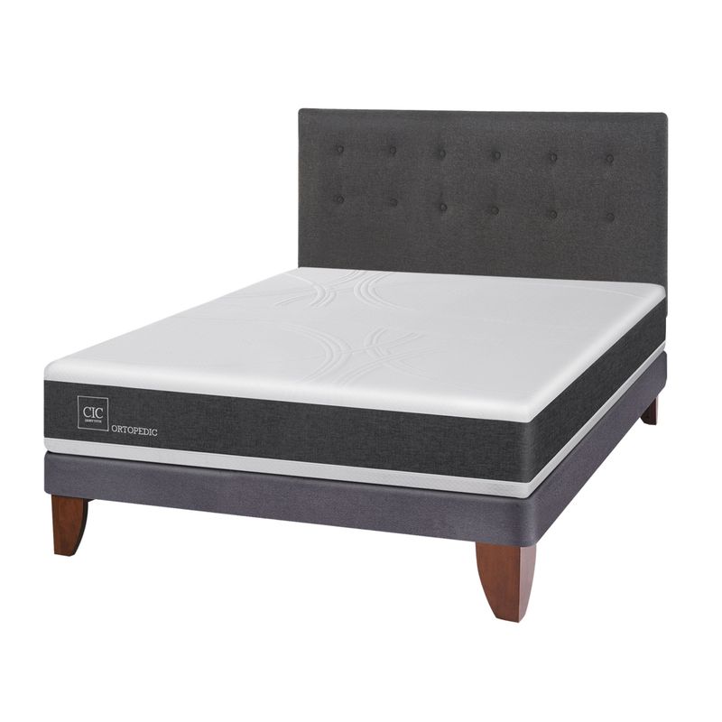 CIC - Cama Europea Ortopedic 2 Plazas Base Normal 150X200 Cm + Respaldo Eufrates Cic