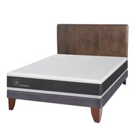 Cama Europea Ortopedic 2 Plazas Base Normal 150X200 Cm + Respaldo Baker
