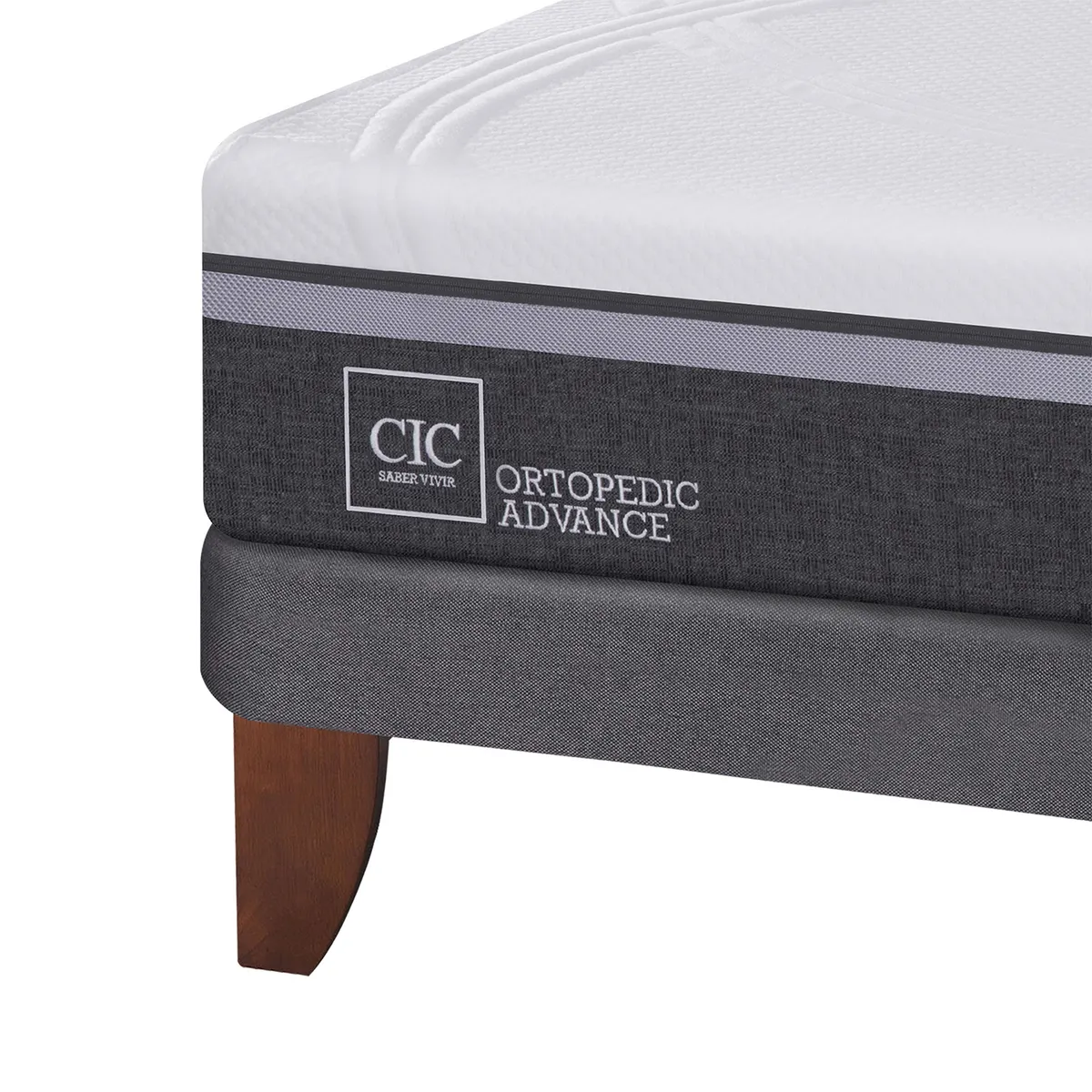 CIC - Cama Europea Ortop Adva42 2 Plazas + Respaldo + 2 Veladores Cic