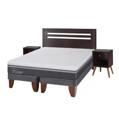 CIC - Cama Europea Ortop Adva46 2 Plazas + Respaldo + 2 Veladores