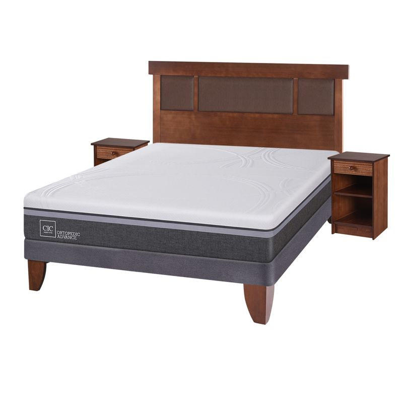 CIC - Cama Europea Ortopedic Advance 2 Plazas Base Normal 150X200 Cm + Muebles Dublin Cic