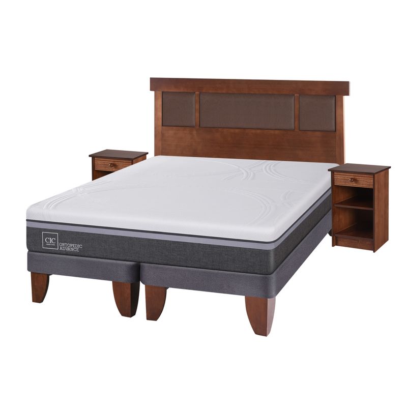CIC - Cama Europea Ortopedic Advance 2 Plazas Bd 150 X 200 Cm + Muebles Dublin Cic