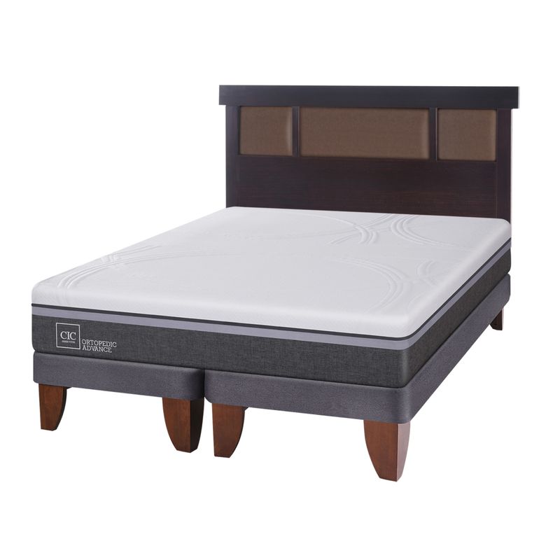 CIC - Cama Europea Ortopedic Advance 2 Plazas Base Dividida 150X200 Cm + Respaldo Dublin Cic