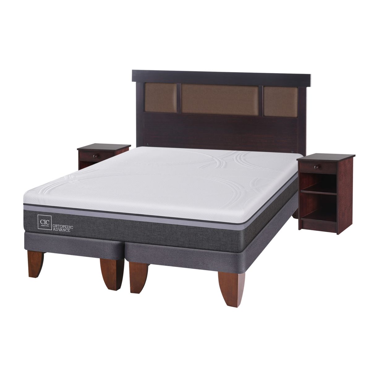 CIC - Cama Europea Ortopedic Advance 2 Plazas + Muebles Dublin Cic