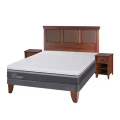 CIC - Cama Europea Ortopedic Advance 2 Plazas Base Normal + Muebles New Torino Caramel