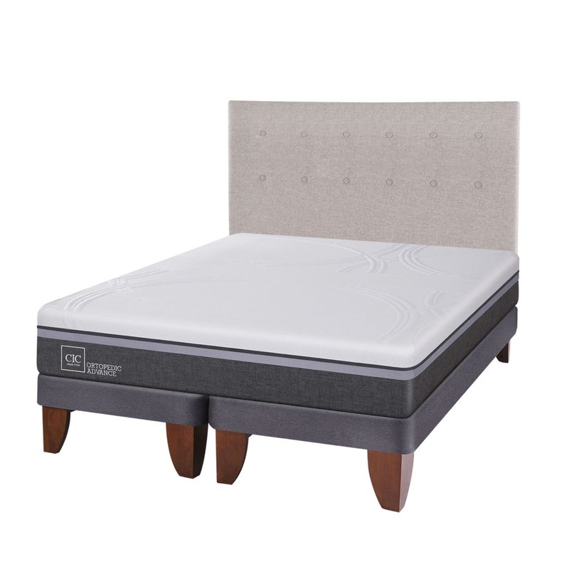 CIC - Cama Europea Ortopedic Advance 2 Plazas Base Dividida 150X200 Cm + Respaldo Tigris Cic