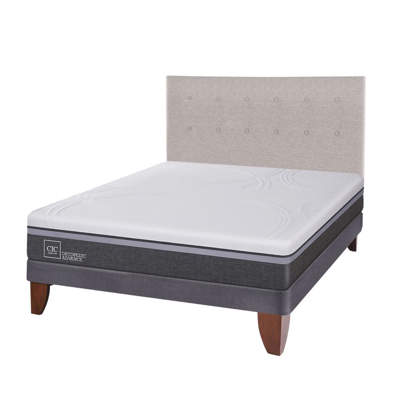 CIC - Cama Europea Ortopedic Advance 2 Plazas Base Normal 150X200 Cm + Respaldo Tigris Cic
