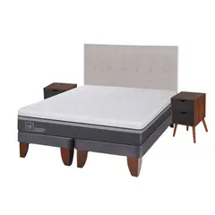 CIC - Cama Europea Ortop Adva61 2 Plazas Base Dividida + Muebles