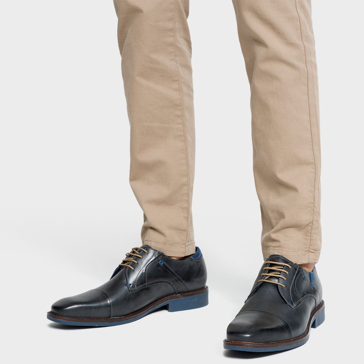 GUANTE - Zapato Formal Hombre Cuero Gris Café Guante