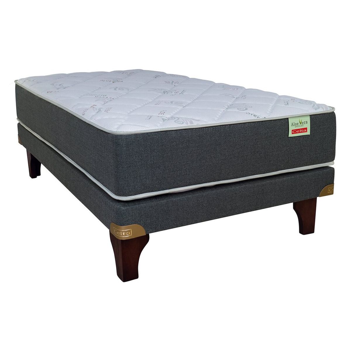 CELTA - Cama Europea Aloe Vera 1 plaza x 2 mt.