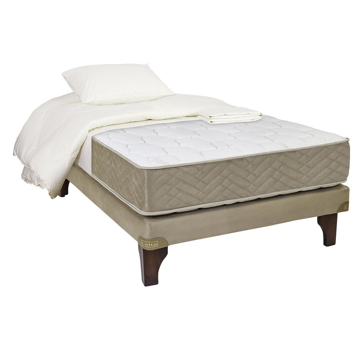 CELTA - Cama Europea Bamboo  Textil 15 plaza