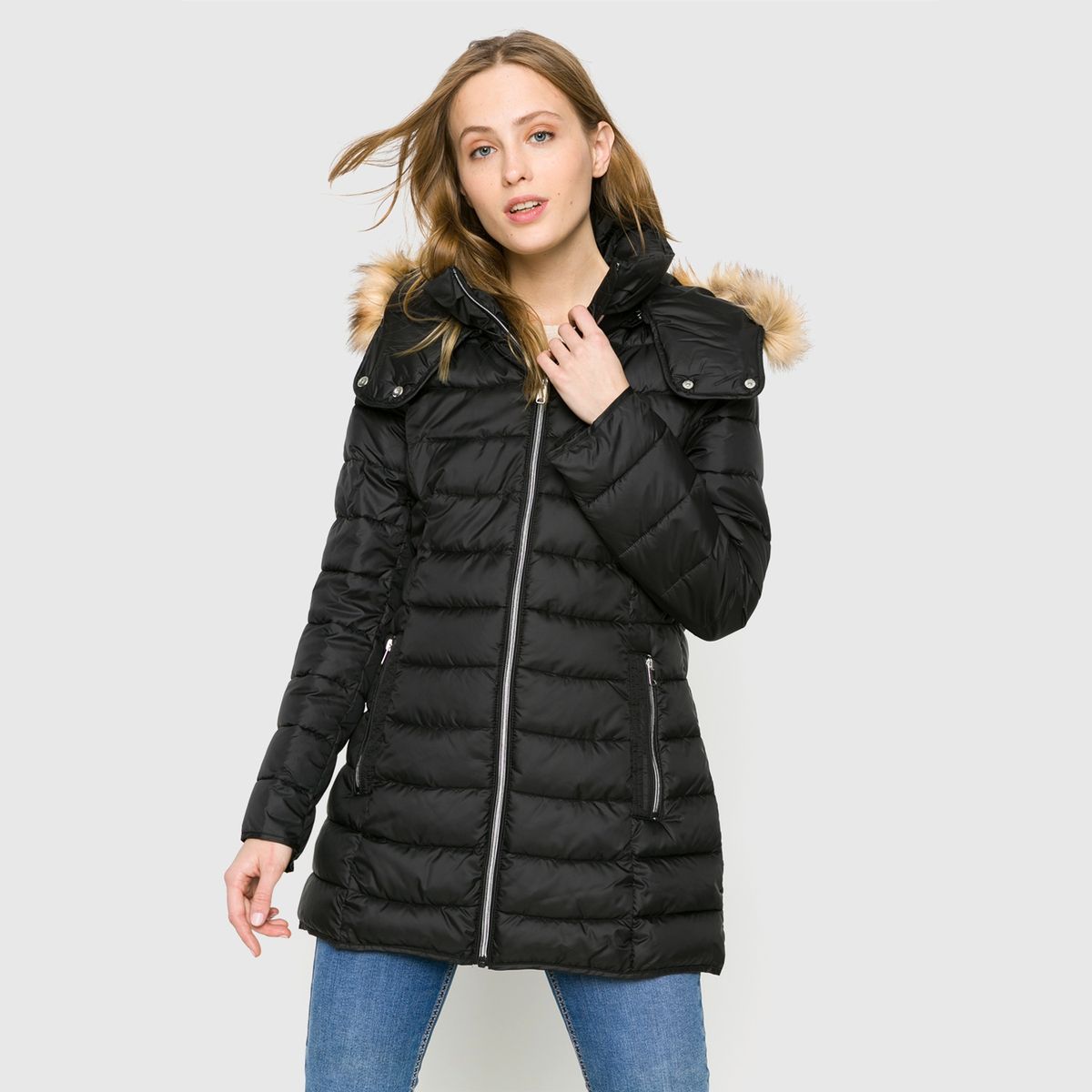 MARK NY - Parka Manga Larga Mujer