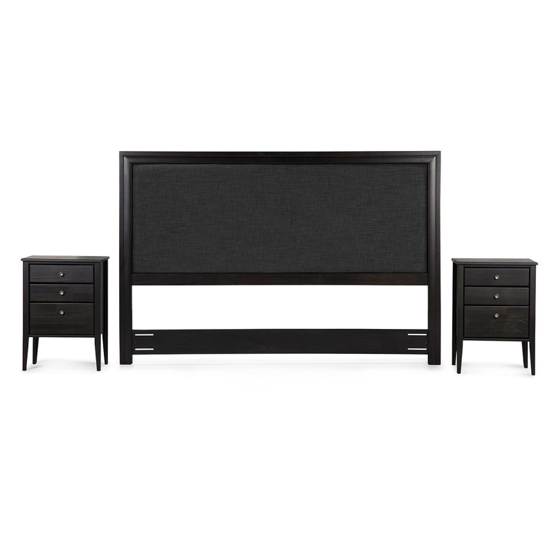 ROSEN - Set Respaldo Nolita 2 Plazas + Veladores Issey Grafito Rosen Rosen