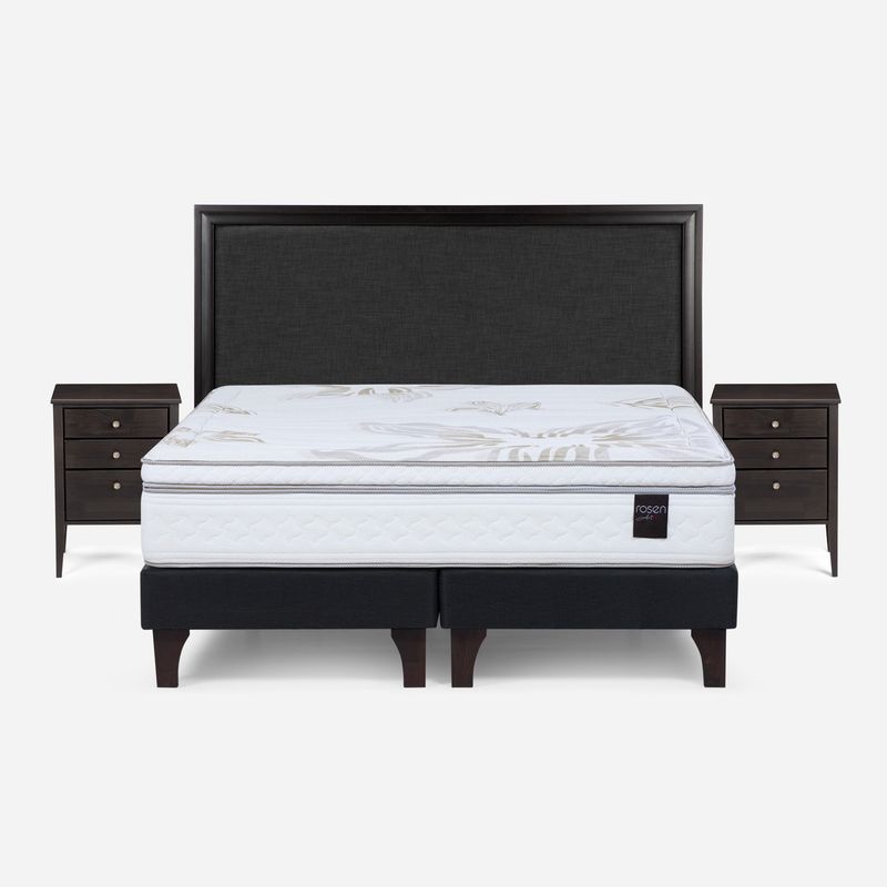 ROSEN - Cama Europea Rosen Art 4 2 Plazas Mueble + Respaldo