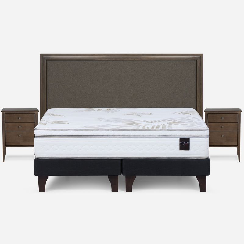 ROSEN - Cama Europea Art 4 King Bd 180 X 200 Cm + Muebles Nolita Chocolate Rosen