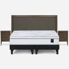 ROSEN - Cama Europea Art 4 King Bd 180 X 200 Cm + Muebles Nolita Chocolate