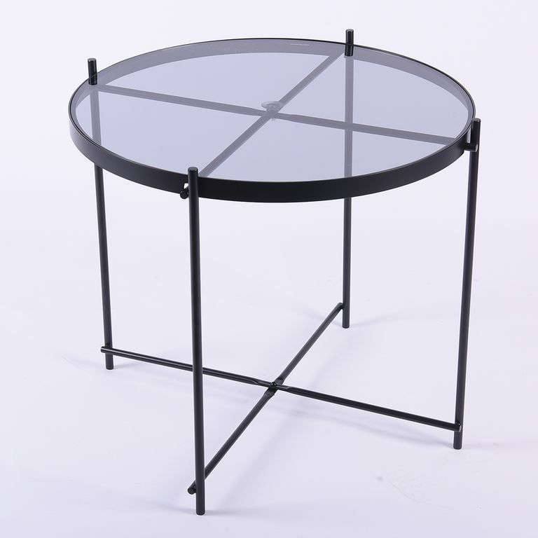 DISEÑO 3 Mesa Centro X Negra Vidrio 430