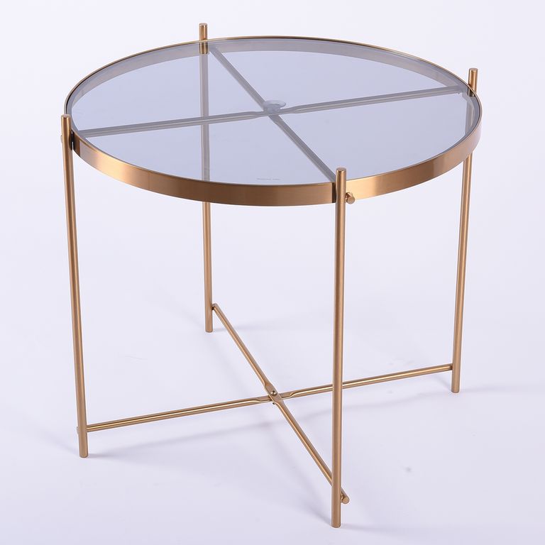 DISEÑO 3 Mesa Centro X Bronce Vidrio 830