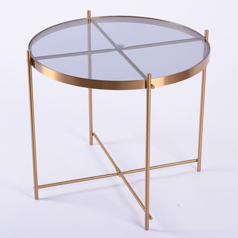 DISEÑO 3 - Mesa Centro X Bronce Vidrio 830 Diseño 3