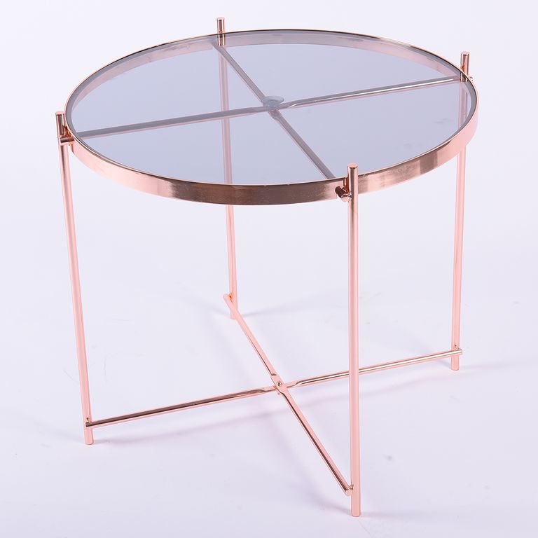 DISEÑO 3 Mesa Centro X Cobre Vidrio 830