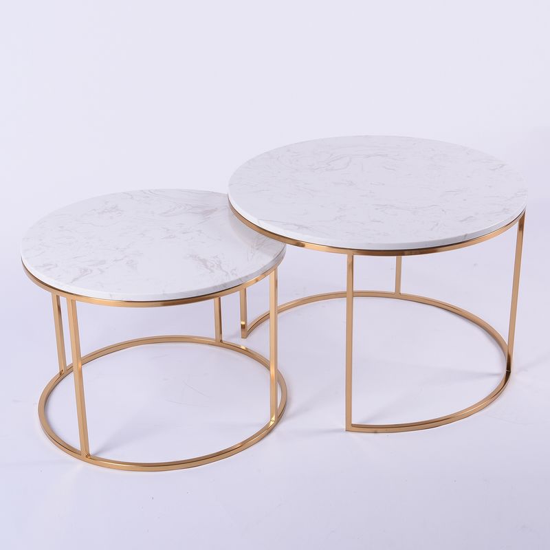 DISEÑO 3 - Set Mesa T 2 Bronce Mármol Diseño 3