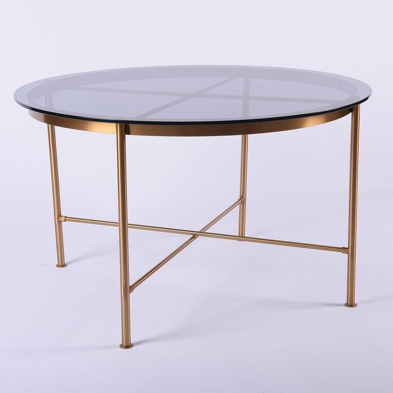 DISEÑO 3 - Mesa Centro Glx Bronce Vidrio Diseño 3