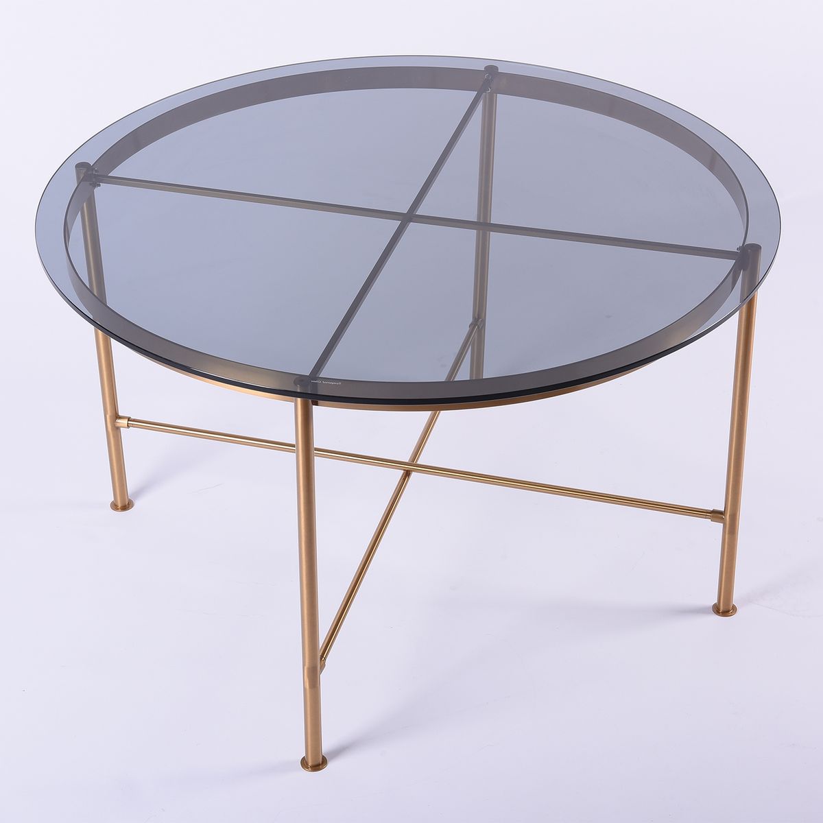 DISEÑO 3 - Mesa Centro Glx Bronce Vidrio Diseño 3