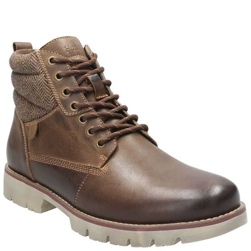 HUSH PUPPIES - Botín Hombre Cuero Café Hush Puppies