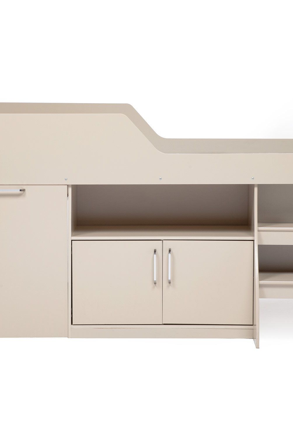 DECOCASA - Cama 1.5 Plaza Con Escritorio Retráctil Off White Decocasa