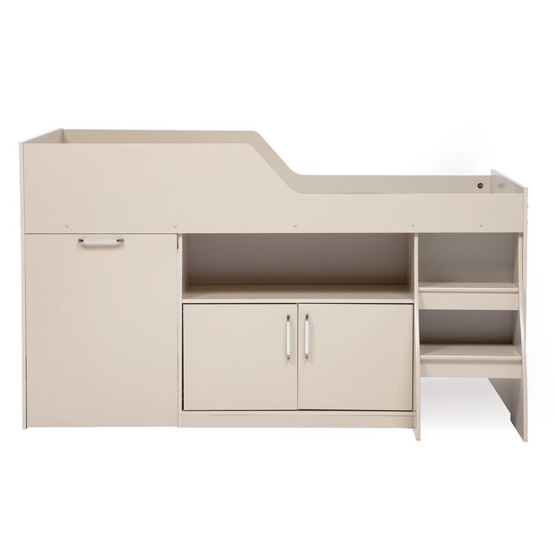 DECOCASA - Decocasa Cama 1.5 Plazas con Escritorio Retráctil Off White