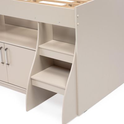 Imagen 2 del producto Cama 1.5 Plaza Con Escritorio Retráctil Off White