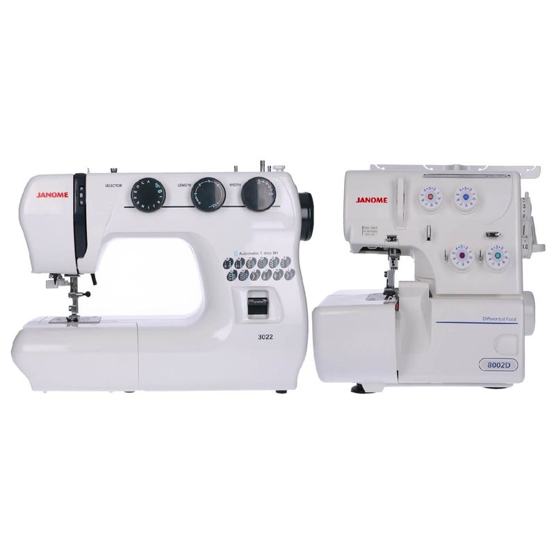 JANOME - Pack Janome Máquina de Coser 3022 + Overlock 8002D