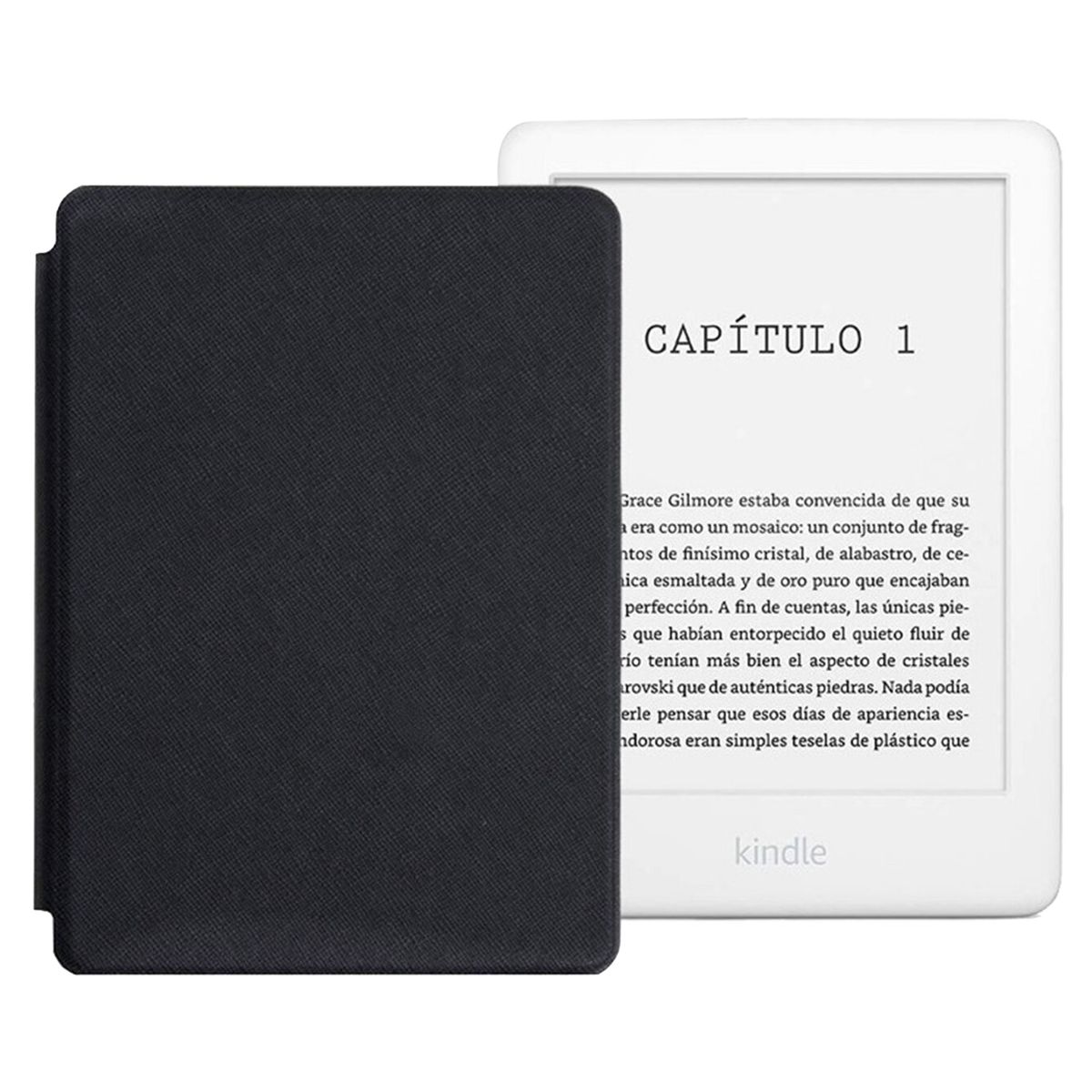 AMAZON - New Kindle 2019 Blanco  Funda Negro