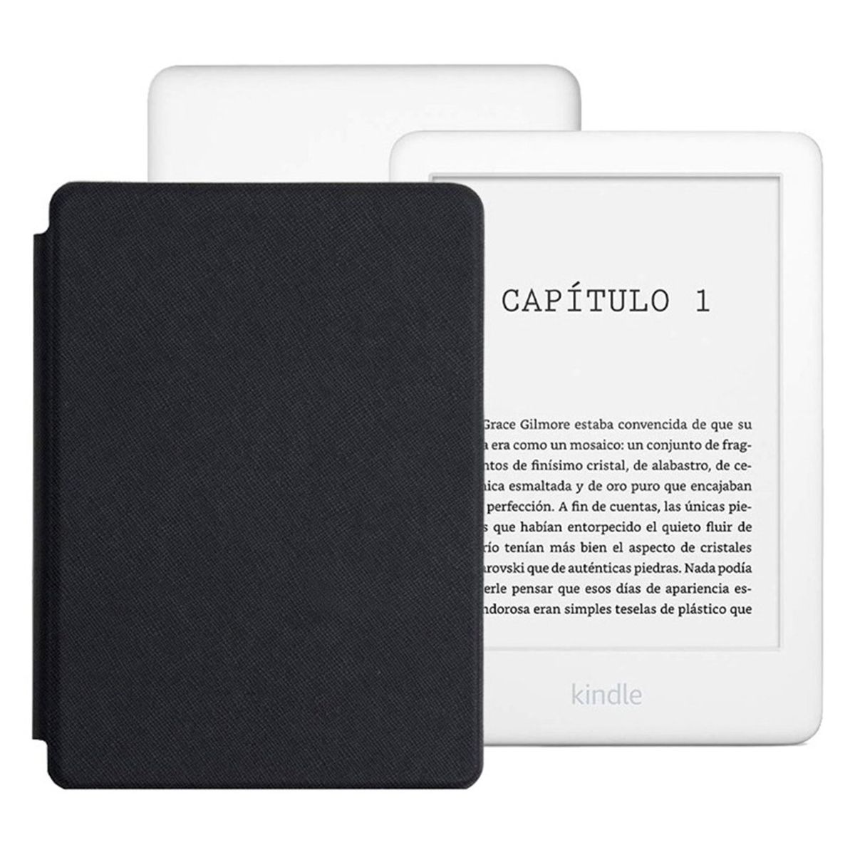 AMAZON - New Kindle 2019 Blanco  Funda Negro