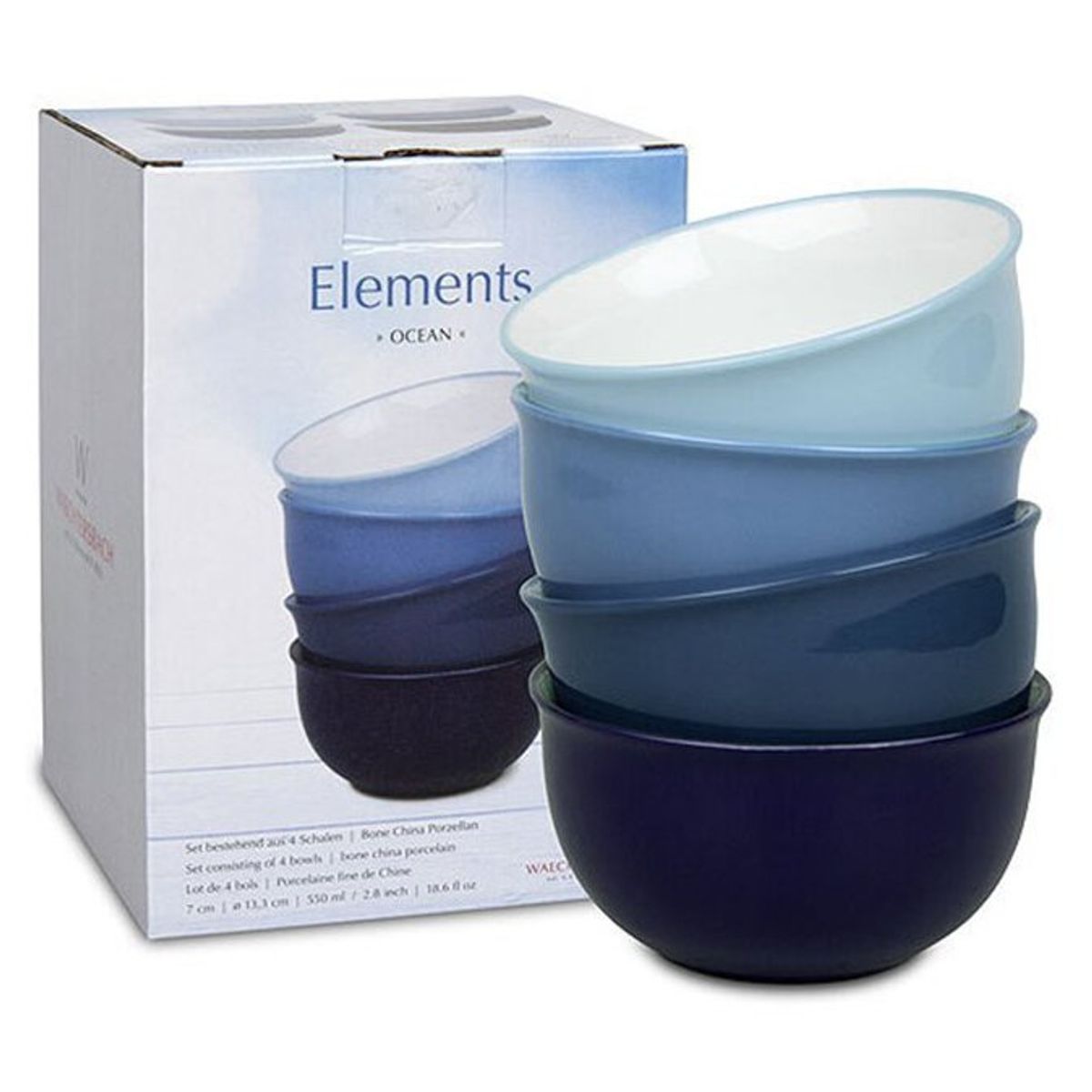 WAECHTERSBACH - Set 4 Bowls C/Caja De Regalo Element Ocean