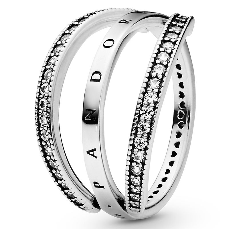 PANDORA - Anillo En Plata De Ley Corazones Girando De Pandora Mujer Pandora