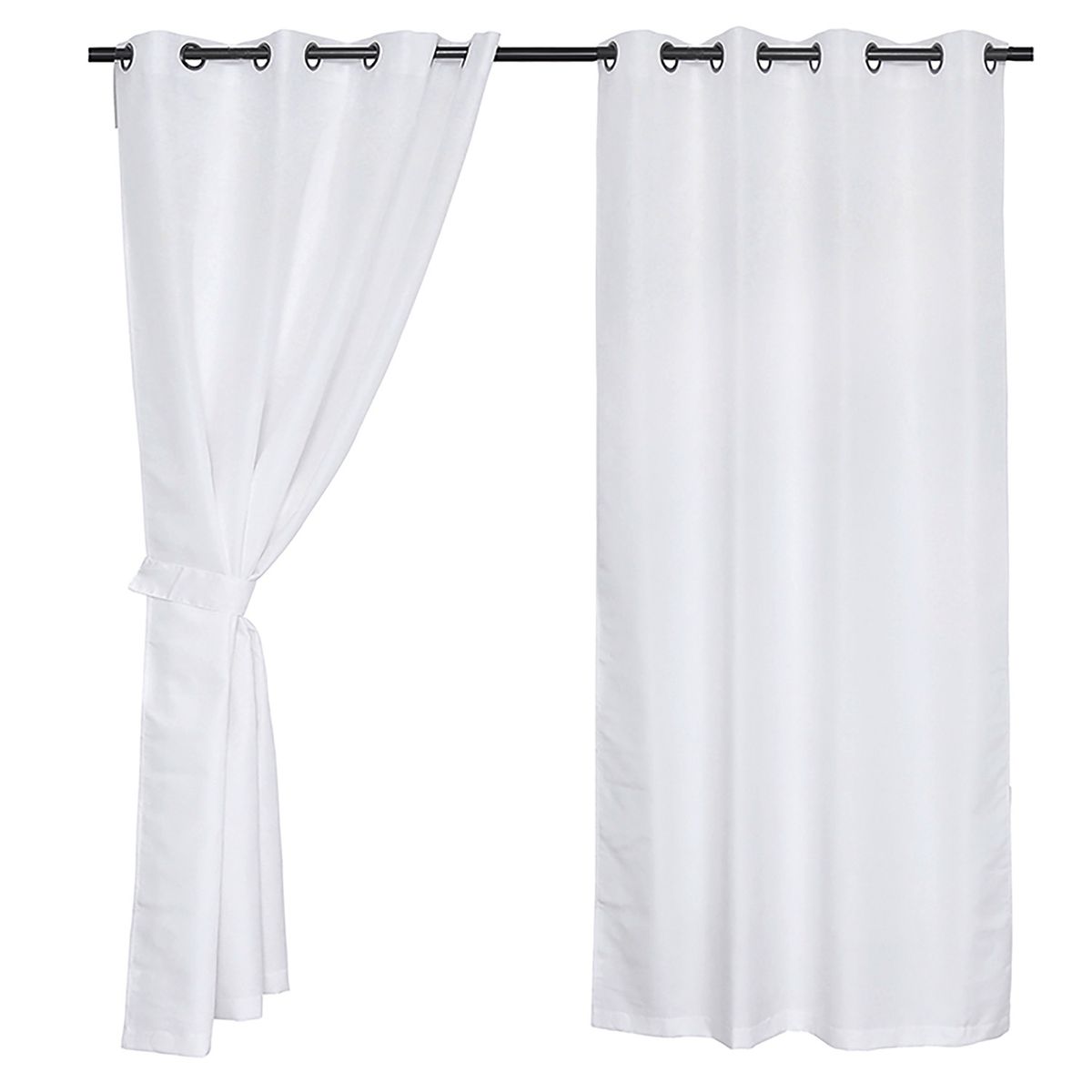 MASHINI - Set Cortinas Jqd Ar 140X220 Cm Chevron White Mashini
