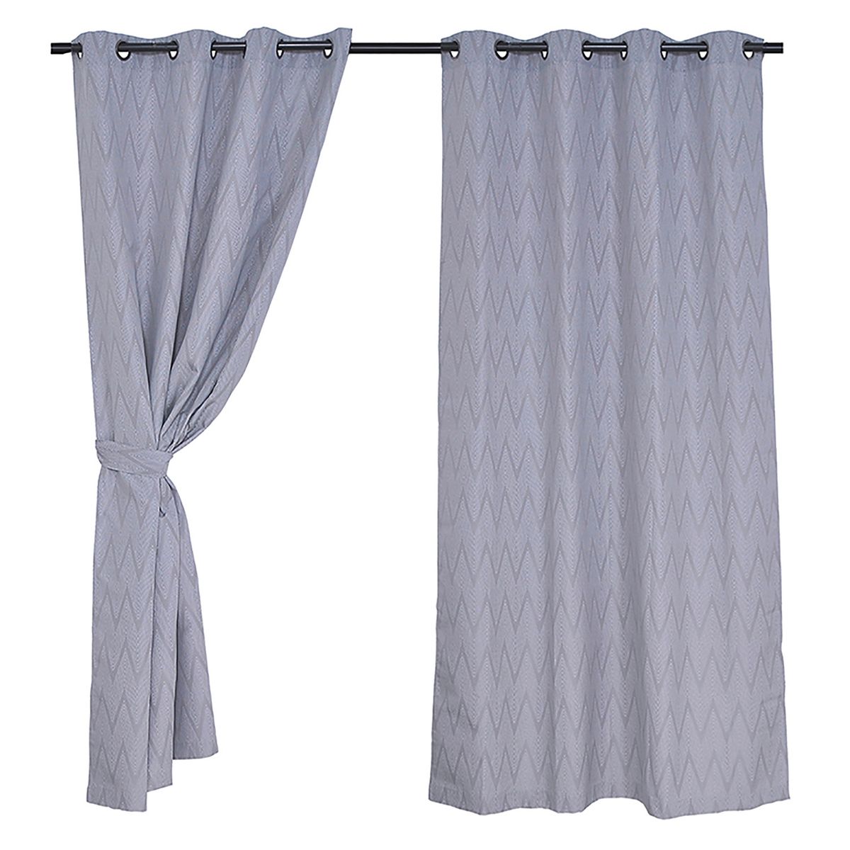 MASHINI - Set Cortinas 140X220 Cm Chevron Gris Mashini