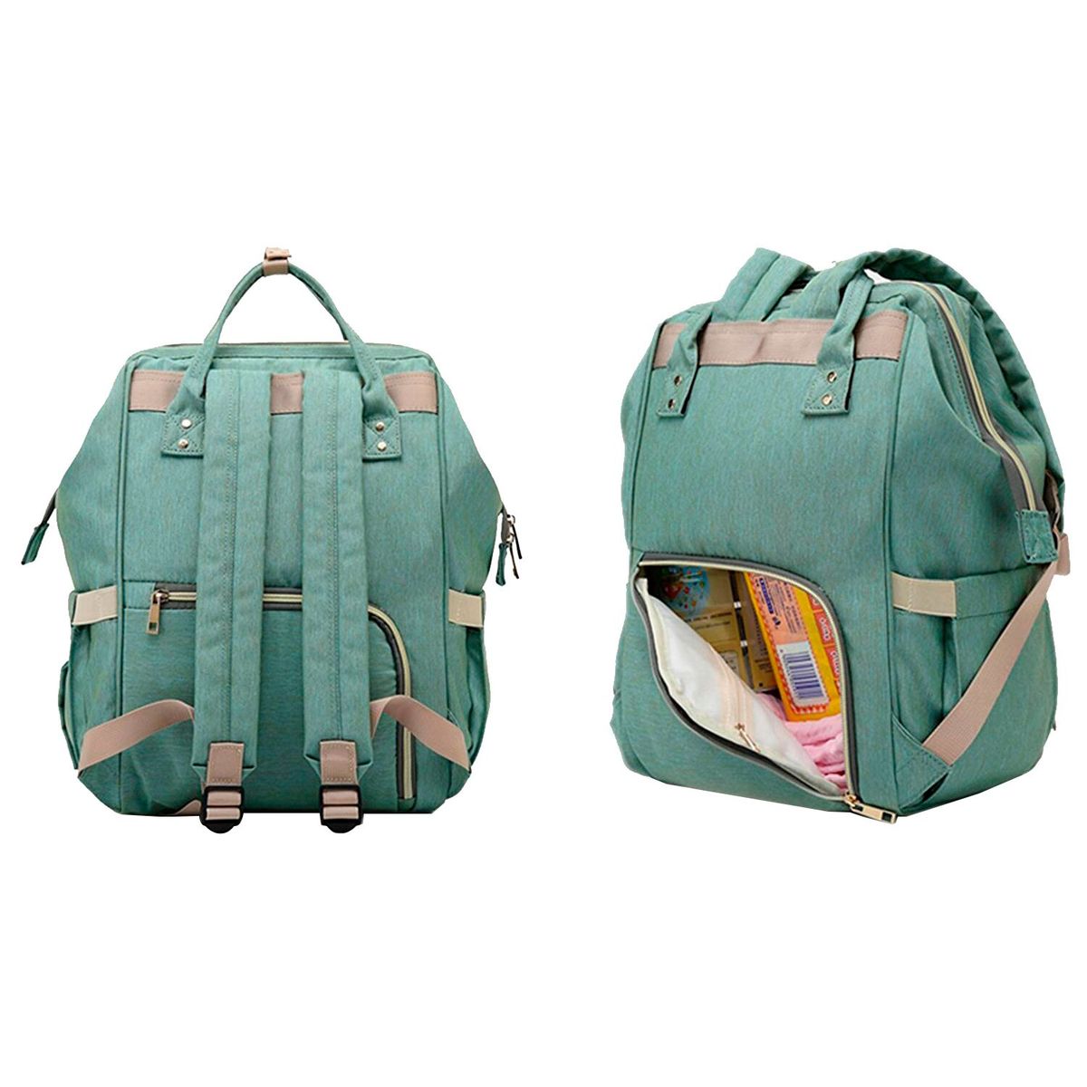 INNOVATE K - Mochila Maternal Pañalera Verde Freaky Mommy